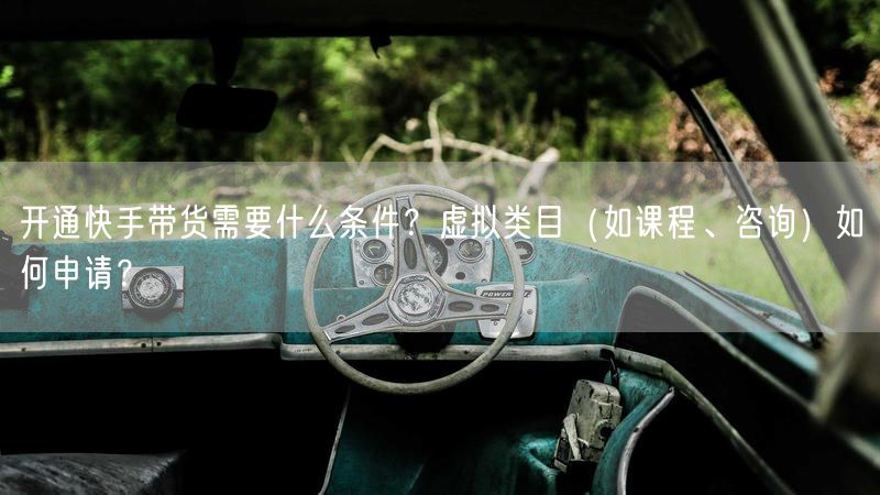 开通快手带货需要什么条件？虚拟类目（如课程、咨询）如何申请？