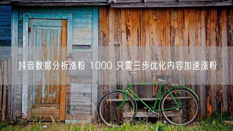 抖音数据分析涨粉 1000 只需三步优化内容加速涨粉