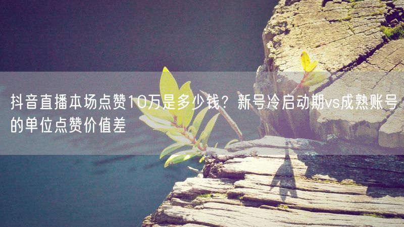 抖音直播本场点赞10万是多少钱？新号冷启动期vs成熟账号的单位点赞价值差