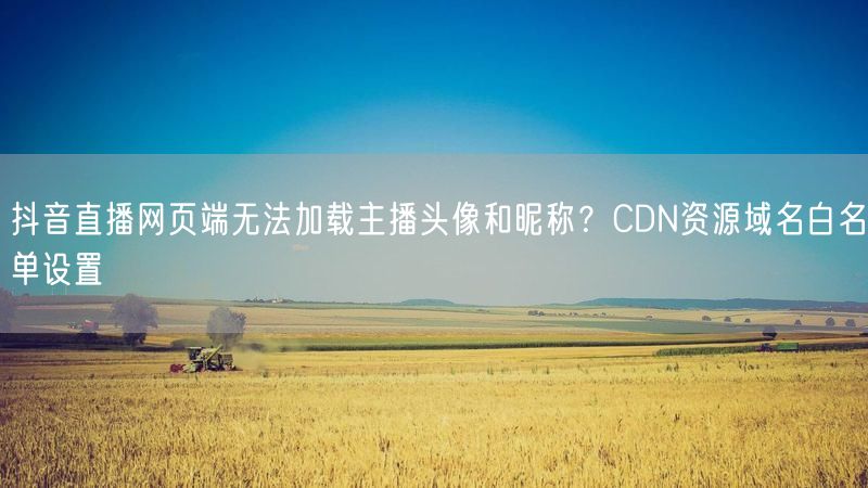 抖音直播网页端无法加载主播头像和昵称？CDN资源域名白名单设置