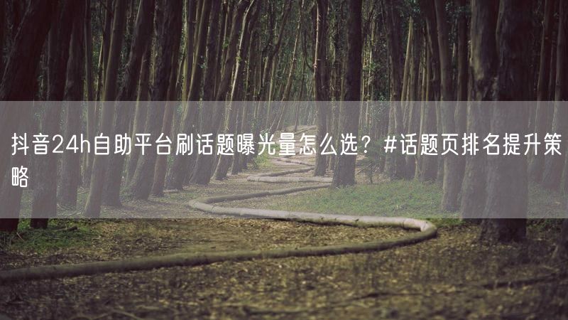 抖音24h自助平台刷话题曝光量怎么选？#话题页排名提升策略