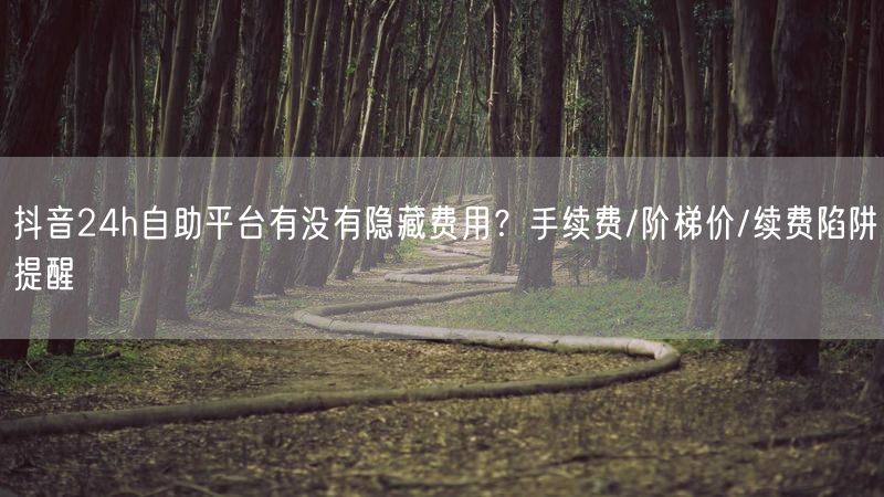 抖音24h自助平台有没有隐藏费用？手续费/阶梯价/续费陷阱提醒
