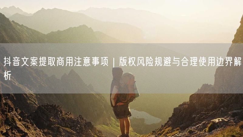 抖音文案提取商用注意事项｜版权风险规避与合理使用边界解析