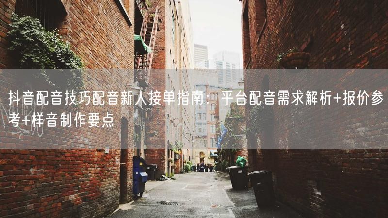 抖音配音技巧配音新人接单指南：平台配音需求解析+报价参考+样音制作要点