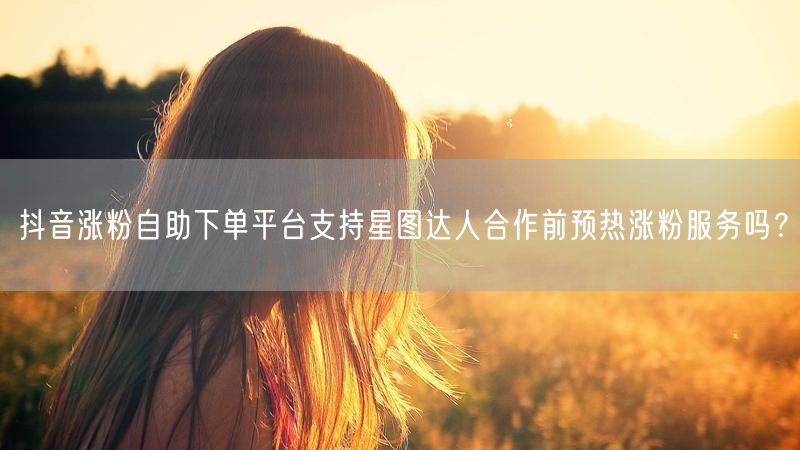 抖音涨粉自助下单平台支持星图达人合作前预热涨粉服务吗？