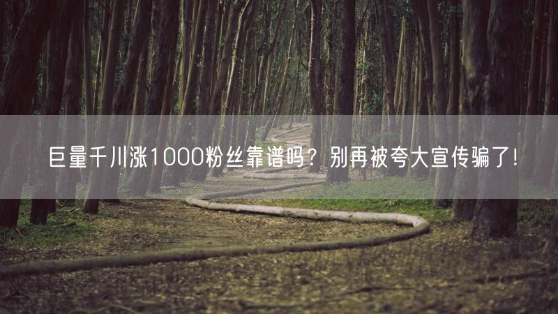 巨量千川涨1000粉丝靠谱吗？别再被夸大宣传骗了！