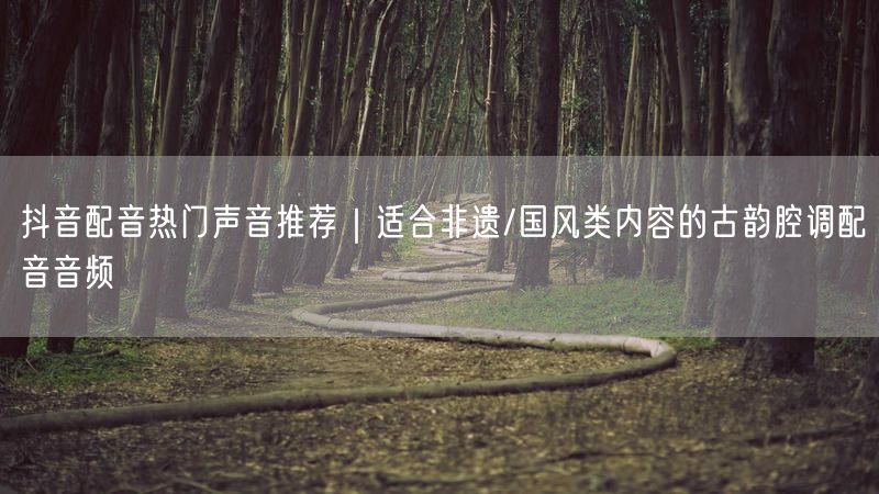 抖音配音热门声音推荐｜适合非遗/国风类内容的古韵腔调配音音频