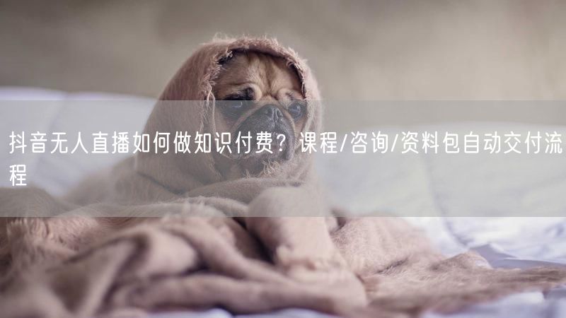 抖音无人直播如何做知识付费？课程/咨询/资料包自动交付流程