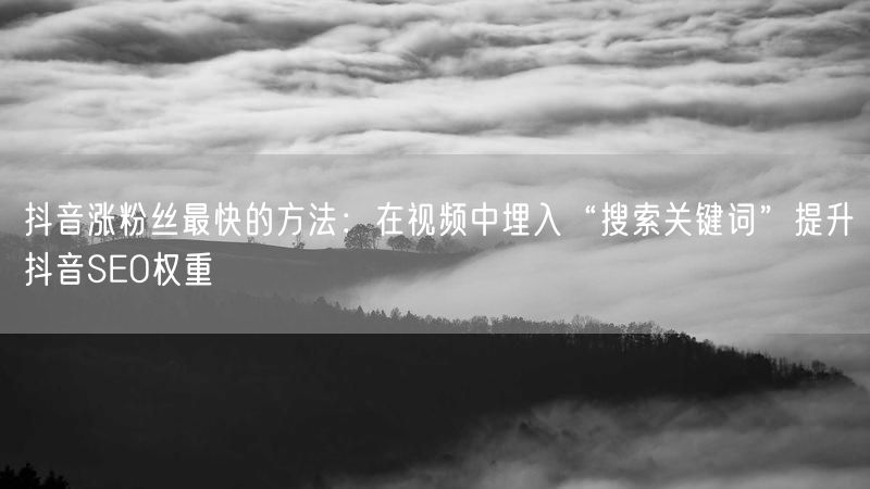 抖音涨粉丝最快的方法：在视频中埋入“搜索关键词”提升抖音SEO权重