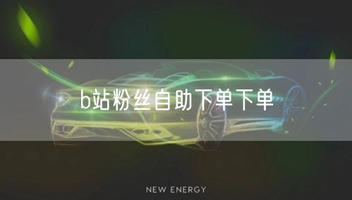 b站粉丝自助下单下单