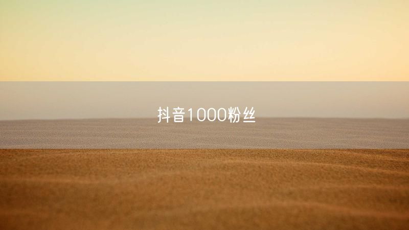 抖音1000粉丝